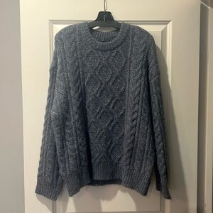 Daily Drills Gray Cable Knit Sweater
